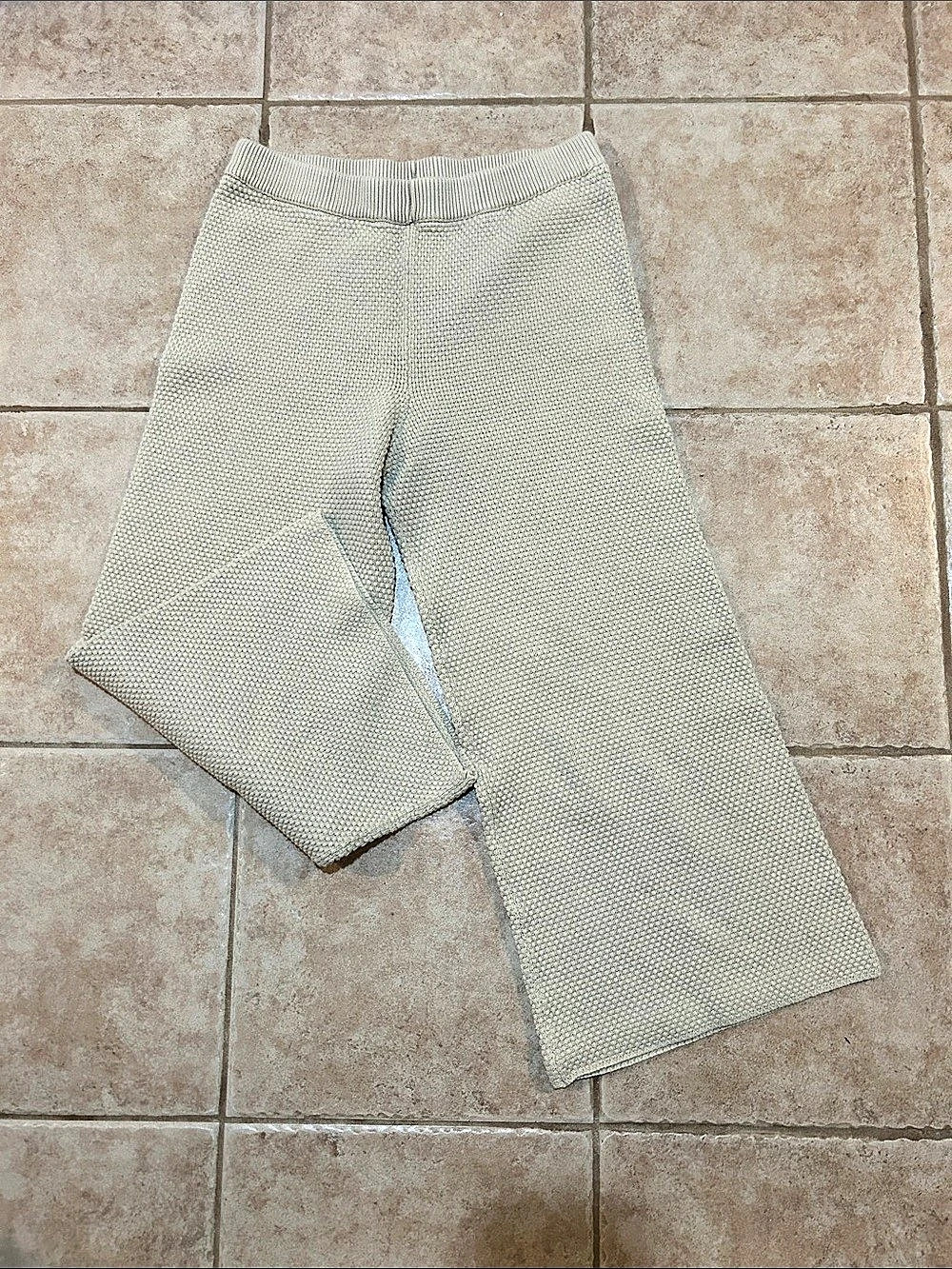 FP Beach Wide Leg Cotton Pants in Beige Size Medium